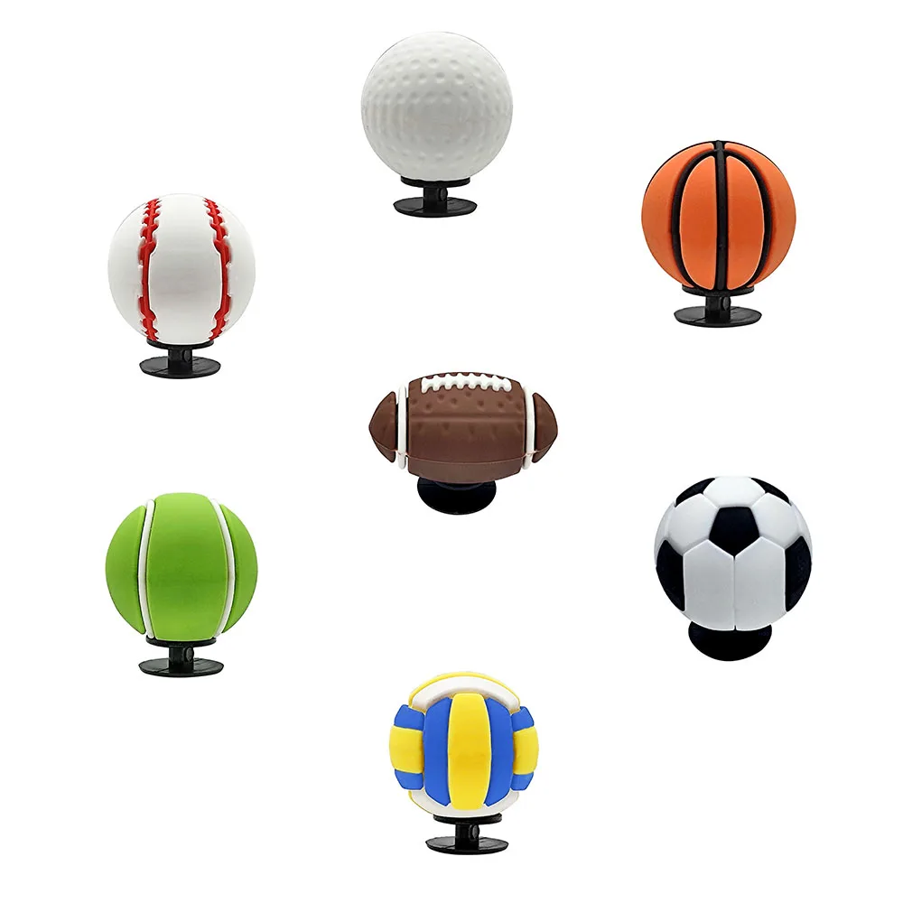 1-14pcs 3D Football Basketball Rugby Series PVC Shoe Charms Accessories DIY Detachable Sandal Wristbands Party Decorations view 3