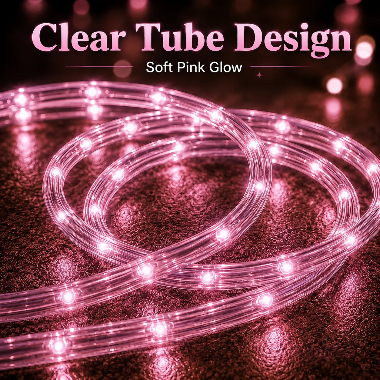 Pink LED Rope Lights USB Tube Light 7-22M 50-200LED Flexible DIY Neon Lights for Bedroom Party Balcony Christmas Halloween Decor