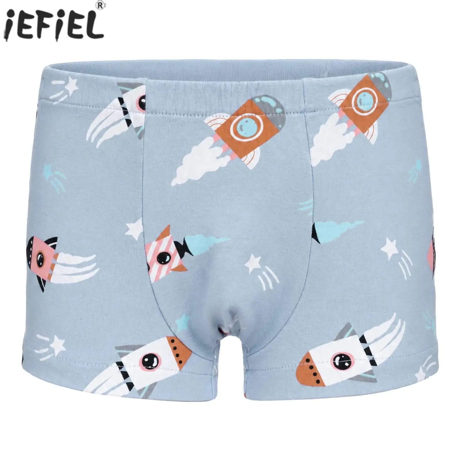 Kids Boys Cute Printed Shorts Adaptive Special Needs Underwear Full-open Hook-and-loop Fastener Elastic Waistband Underpants