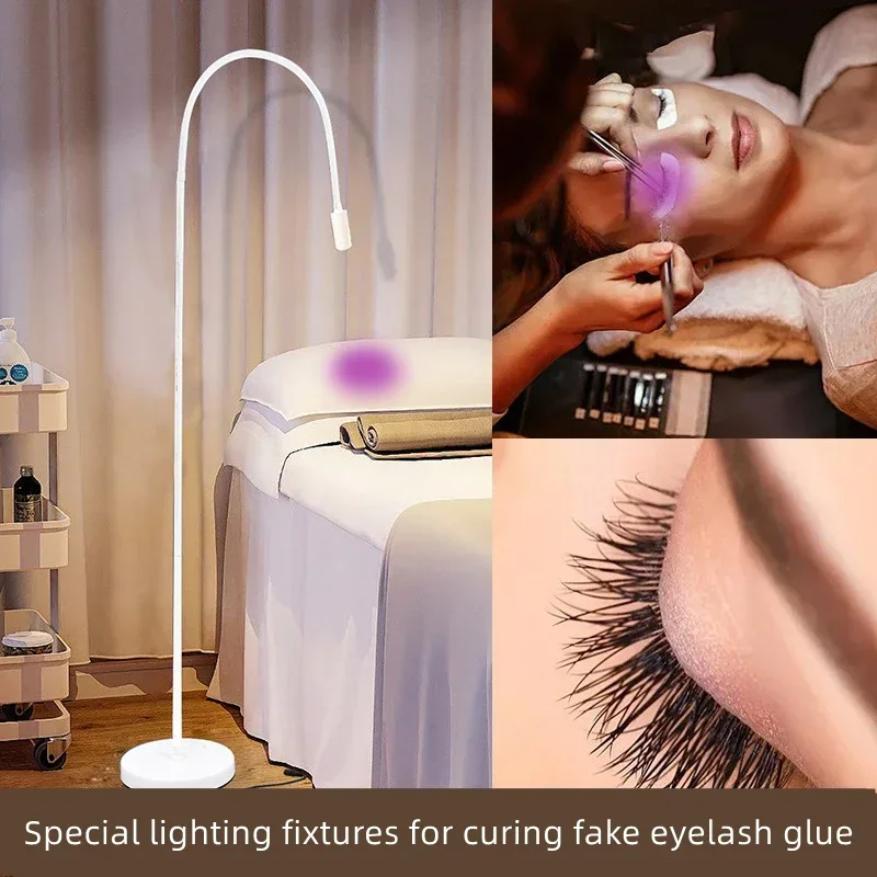 Moderno Minimalismo LED Adhesive Cura Lâmpada, Linha UV Roxa, Beleza Nail Sobrancelha Falsa Cílios Enxertar Pé Passo, Lâmpada de assoalho LED