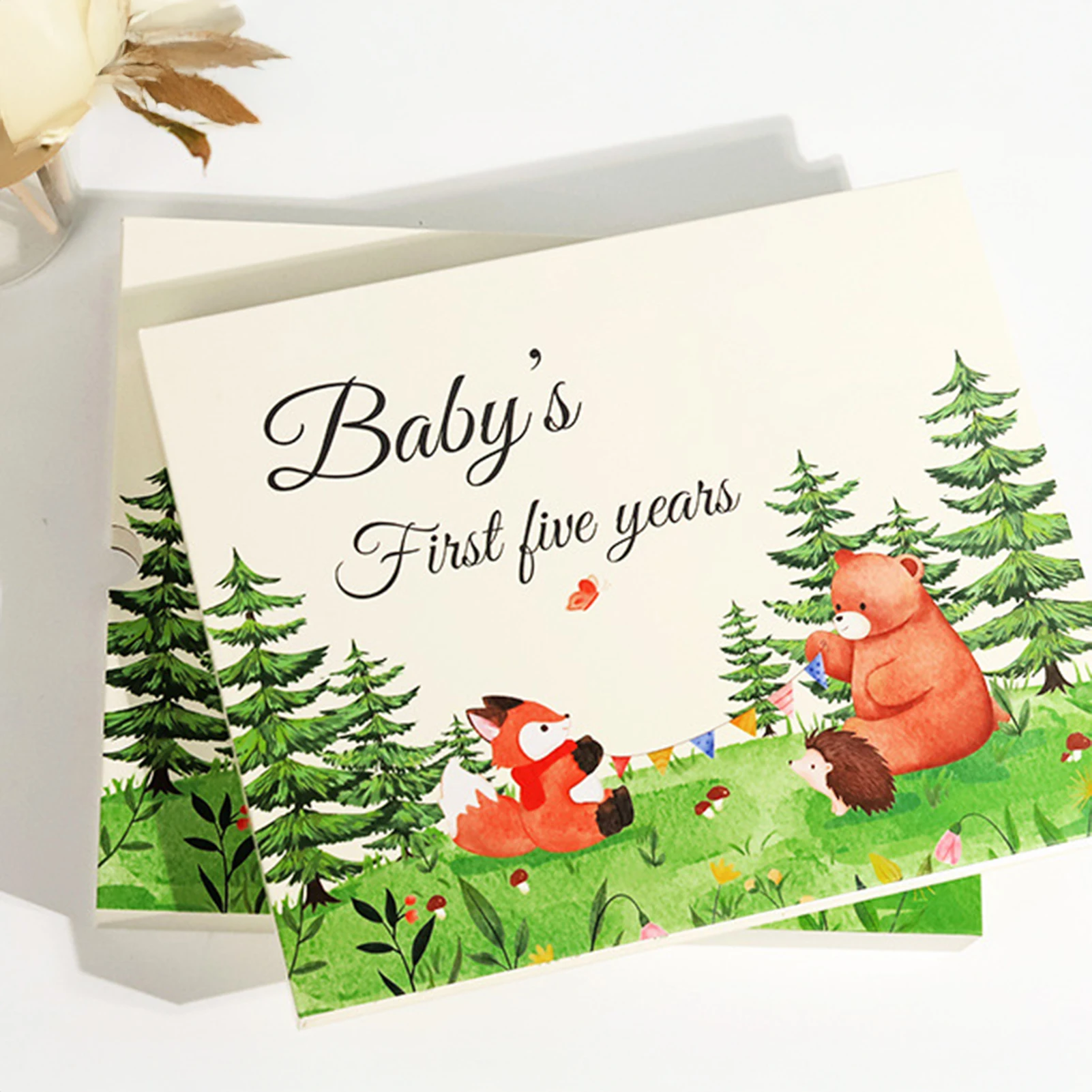Baby Growth Journal A4 Size Creative Coil Notebook Photo Storage Memory Record Book for New Parents Family Keepsake Use