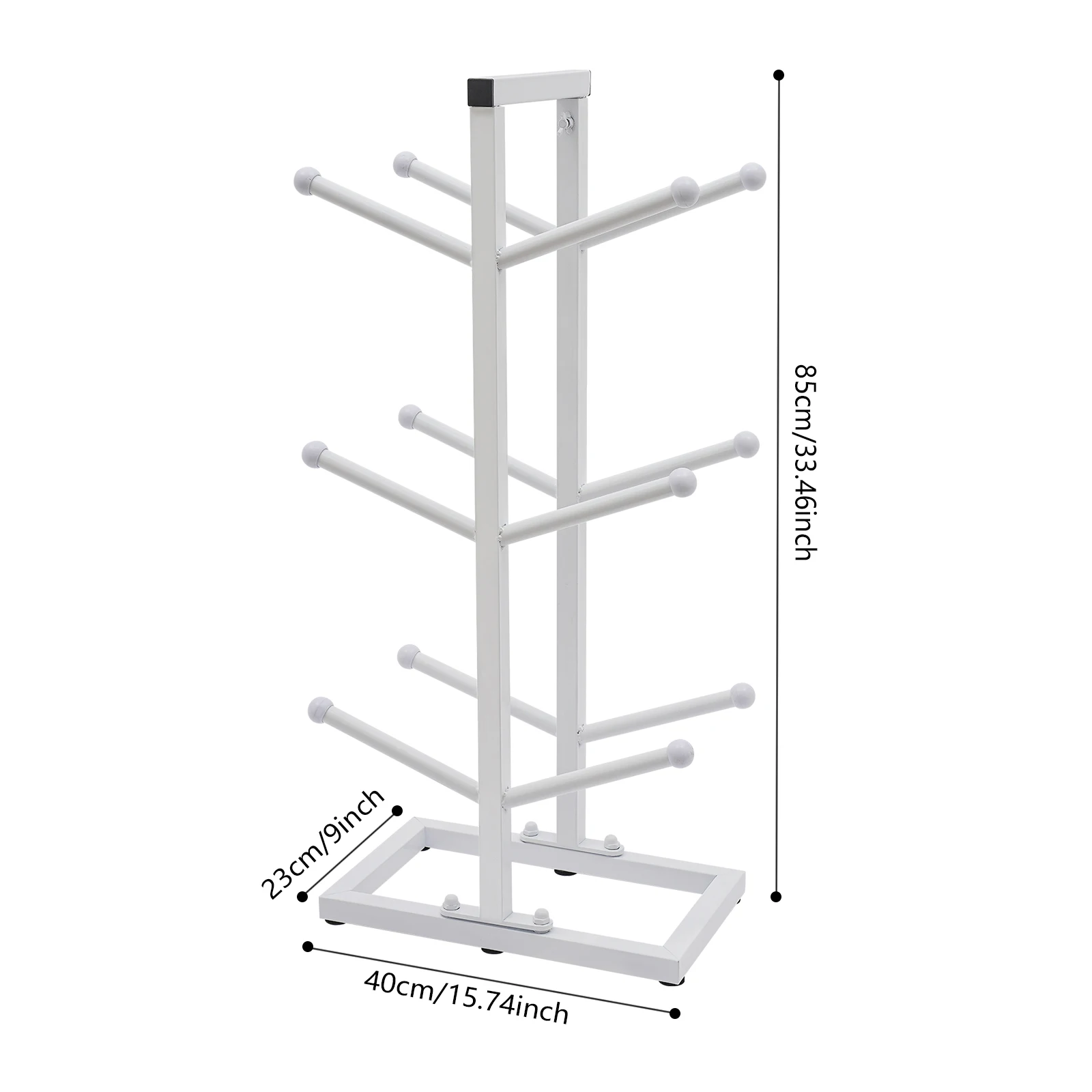 Rack organizador de basquete de 6 bolas, armazenamento de bola de futebol resistente de 3 camadas com base antiderrapante e design de gancho de arco, para casa