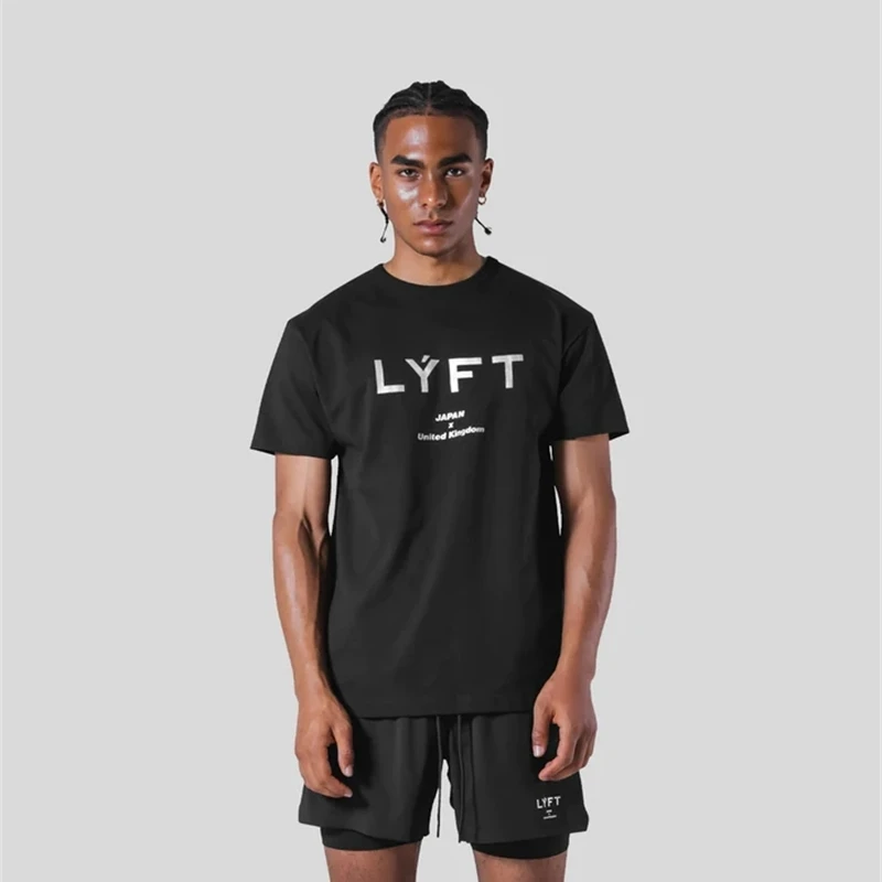 LYFT-Camiseta elástica de compresión para hombre, camisa de entrenamiento para gimnasio, fútbol, entrenamiento, Fitness, verano, 2024