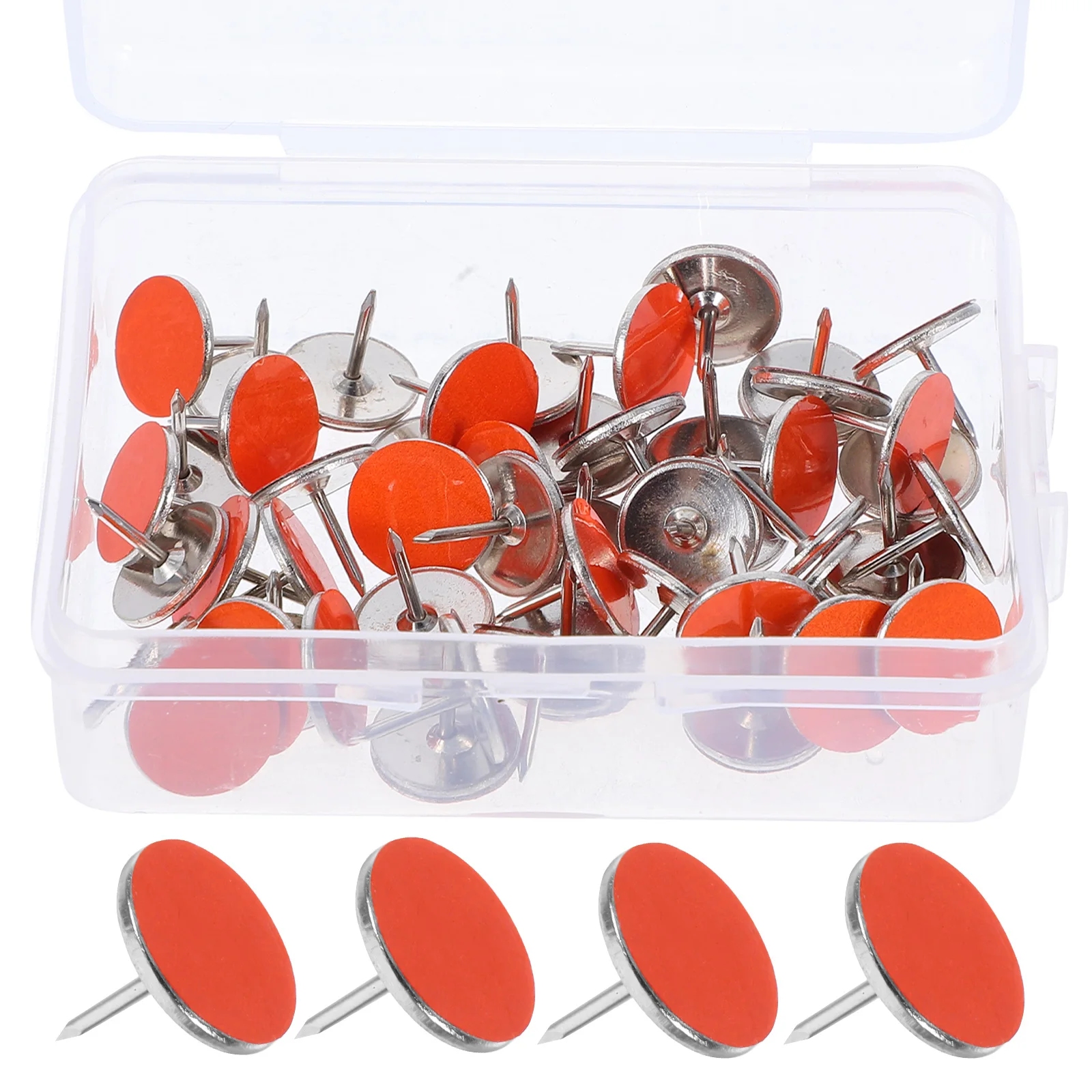 

50pcs Reflective Thumbtacks Night Visibility Hiking Markers Stainless Steel Durable Glow Tacks Trail Outdoor Camping