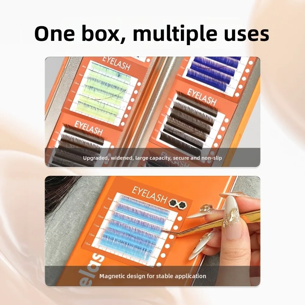 Portable Magnetic Storage Box for Eyelash with Display Palette Tray Professional Eyelash Extension Storage Tool Space Saving