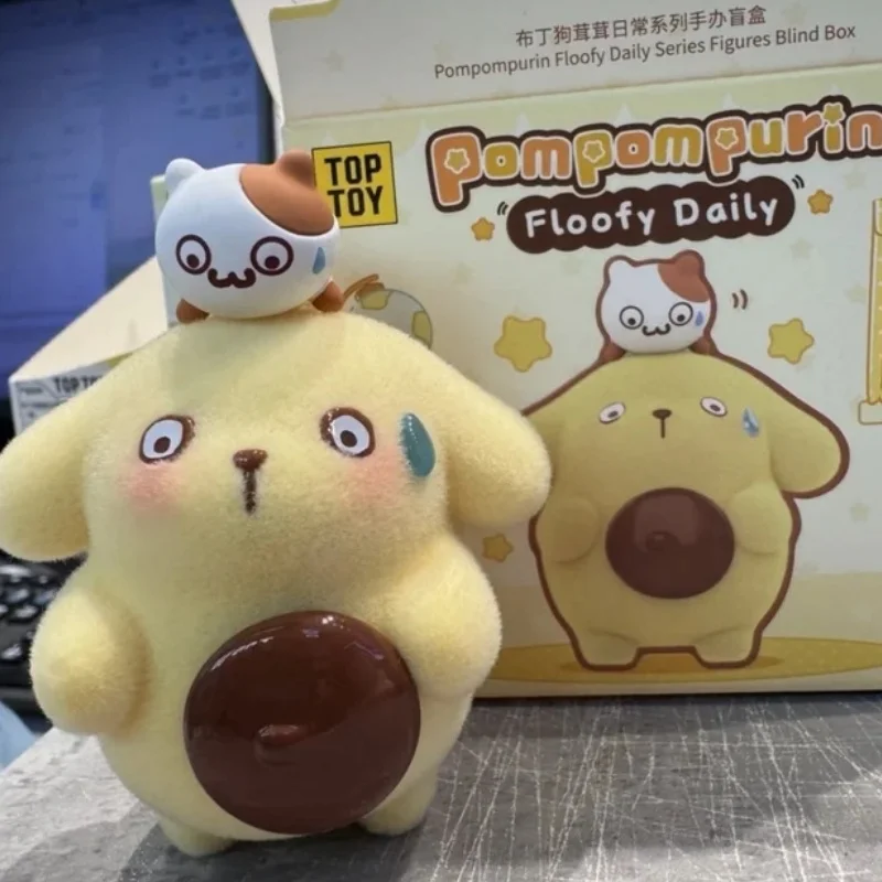 

Pompompurin Flocked Blind Box Floofy Daily Series Flocked Figure Desktop Ornament Cute Gift Trendy Collectible Doll Customized