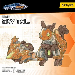 52TOYS BEASTDRIVE BD-08 SKY TAIL, Assemble Robot, Converting in Squirrel and Fighter, Action Figure, Collectible Gift