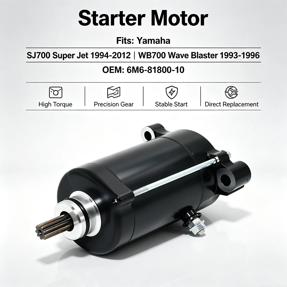 6M6-81800-10 Starter Motor For Yamaha XL700 Wave Runner FX700 FX1 SJ650 Super Jet WB700 WR650 WRA650 WRA700 Wave Runner