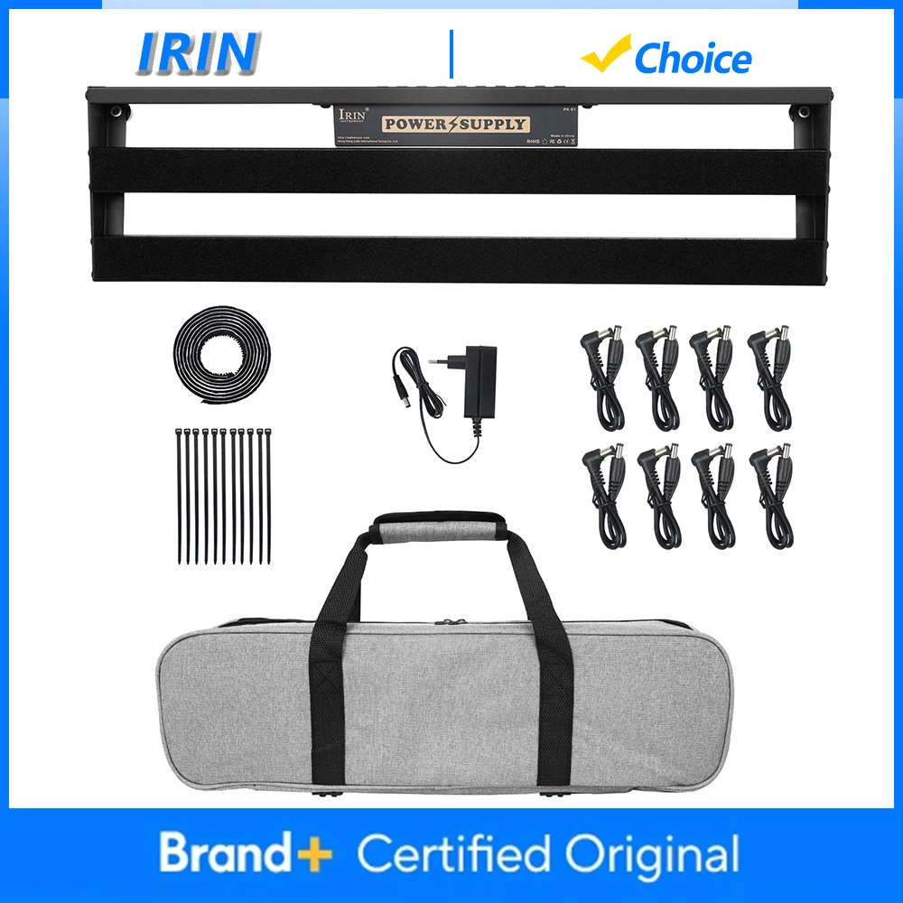 

IRIN Guitar Effect Pedalboard Aluminum Alloy Pedal Board Guitar Pedalboard with Power Supply 10 Isolated DC Outputs Carry Bag
