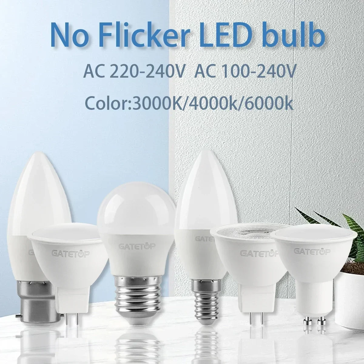 

8pcs Hight Quality LED Bulb AC220V 110V E14 E27 B22 Base Gu10 Gu5.3 Spotlight Lamp with Ce for Home Office Interior Decoration