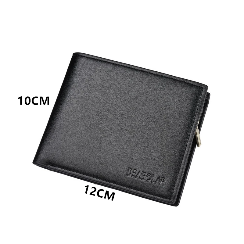 PU Leather Men's Two-fold Short Wallet Multi-card Card Holder Multifunctional Business Coin Purse Multi-compartment Money Clip