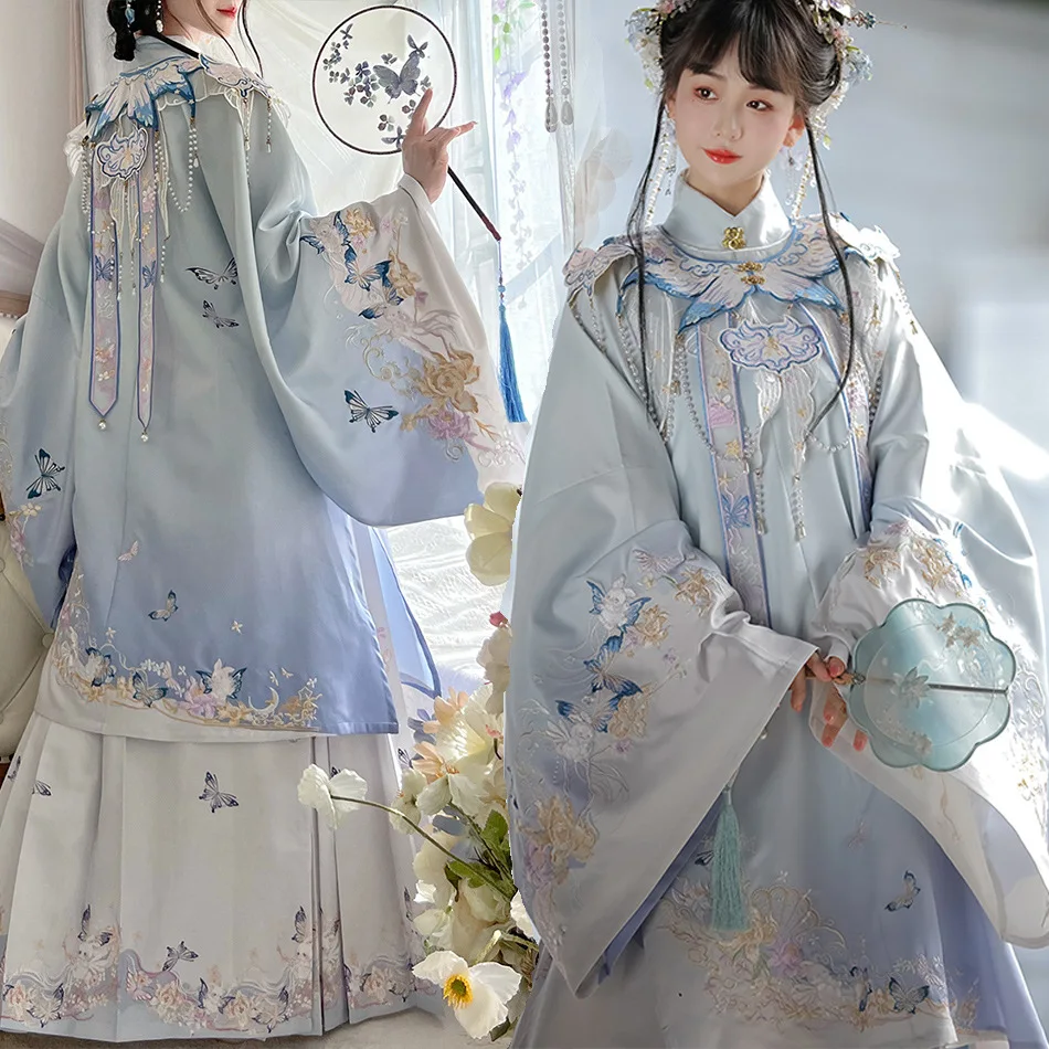 

Traditional Chinese Hanfu Elegant Exquisite Embroidered Printed Beads Folk Dance Costumes Ancient Fairy Princess Cosplay Costume