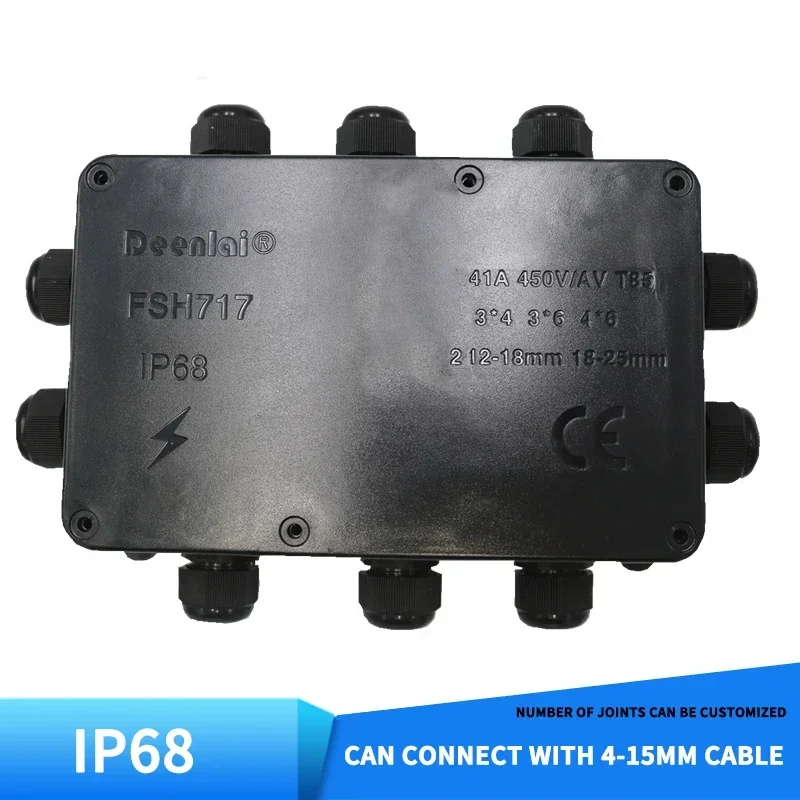 Electrical Juction Box 4-15mm Outdoor Underground Cable Junction Box IP68 Waterproof Box for Led Lighting10 Way Wire Connector