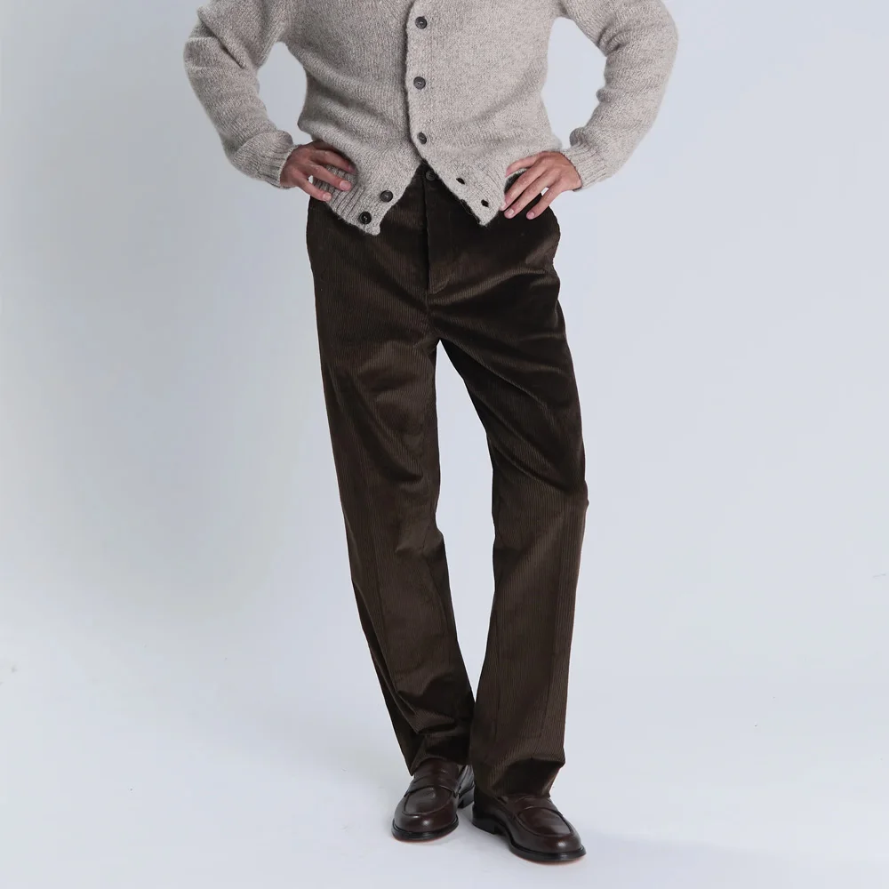 

Рабочие брюки, прямые брюки для мужчин, облегающие классические мужские брюки из вельветовой ткани, деловые повседневные брюки, одежда пошив