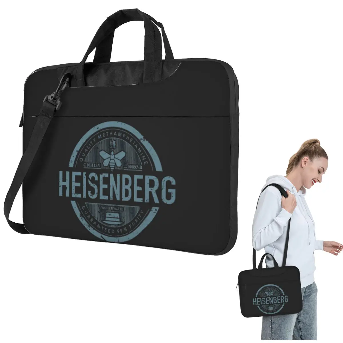 

Breaking Bad Golden Moth Fashion Heisenberg Bee Crossbody Laptop Bag Case Computer Bag Resistant Protective Notebook Pouch