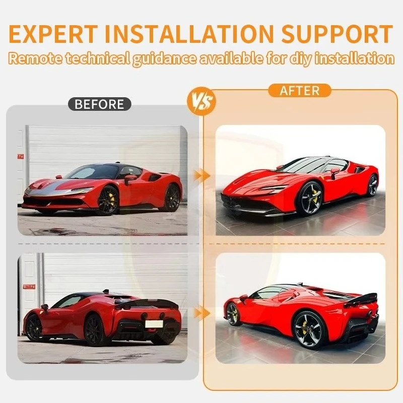 Premium OEM Dry Carbon Fiber Car Body Kit for Ferr-ari SF90 Upgrade Set Front Vents Fender Vents Door Sills Side Skirts Rear Lip