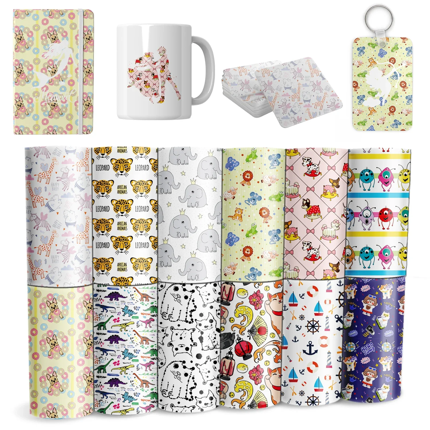 XFX Geometry Sublimation Sheet 12*12 IN Transfer Paper Ink Patterns Ink Transfer Paper Printable Transfer Ink for Mug TShirt DIY