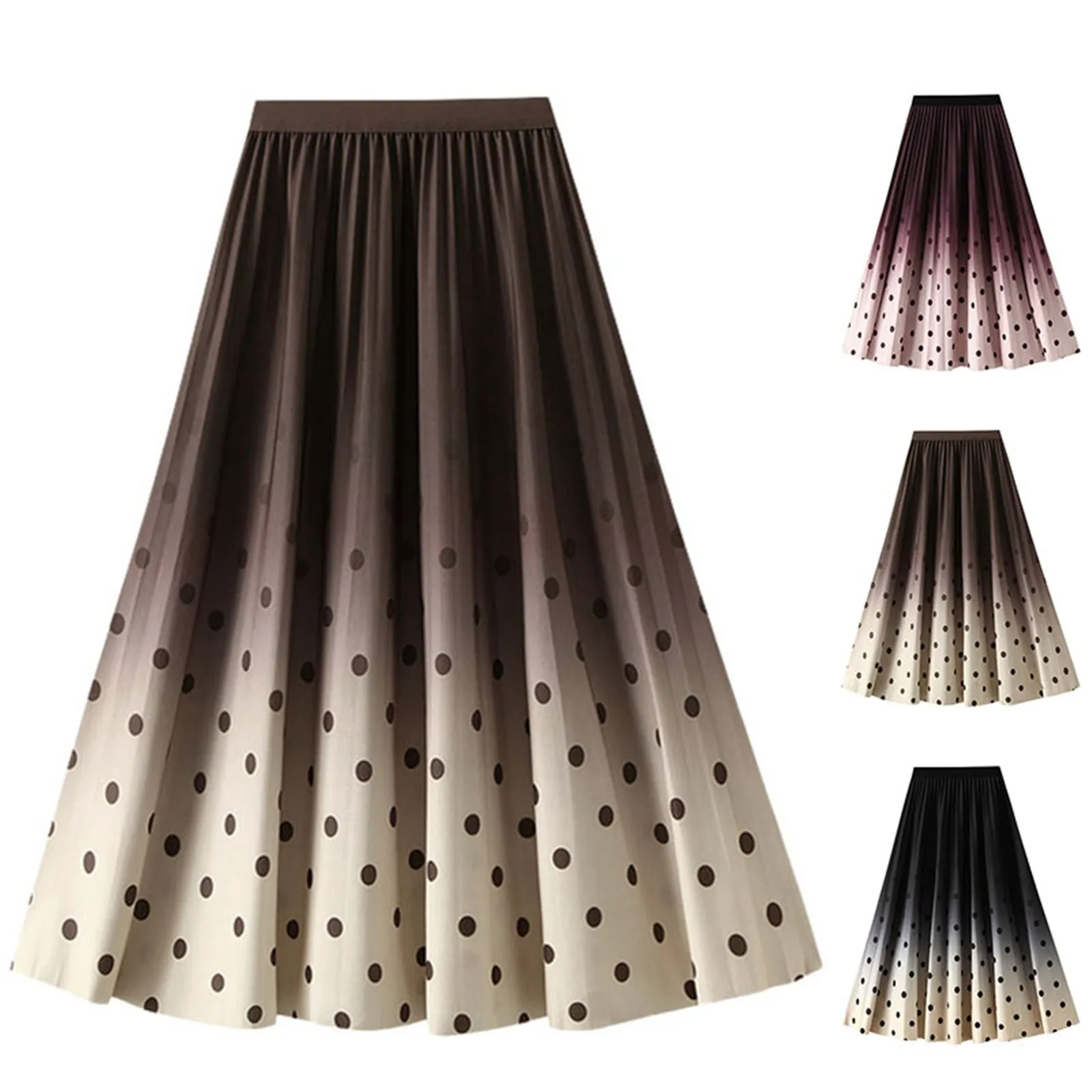 

Gradient Dot Skirt Autumn Winter Sweet Midi Long Skirt Female Mesh Party Tutu Skirt Women Elegant Fashion A-line Skirt for Women