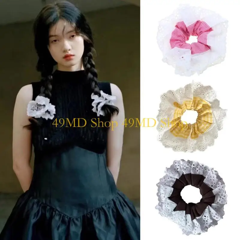

49MD Elastic Lace Hair Bands Ponytail Holder Hair Scrunchy Female Vintage Hair Rope