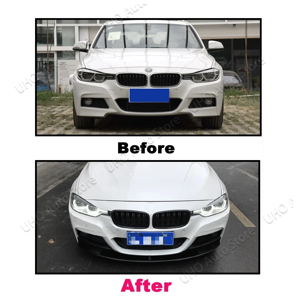 BMW için otomatik ön tampon Spoiler dudak F30 F31 F35 3 serisi M spor 2012-2018 araç gövde kiti ABS plastik alt Splitter Guard plaka