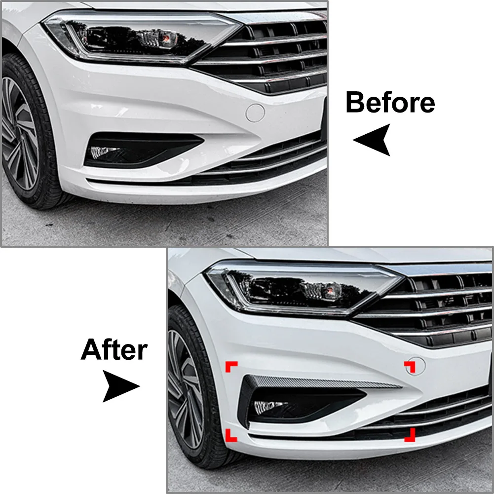 2Pcs Car Front Bumper Fog Lamp Light Eyebrow Eyelid Cover Trim Decoration For VW Jetta MK7 2019 2020 2021