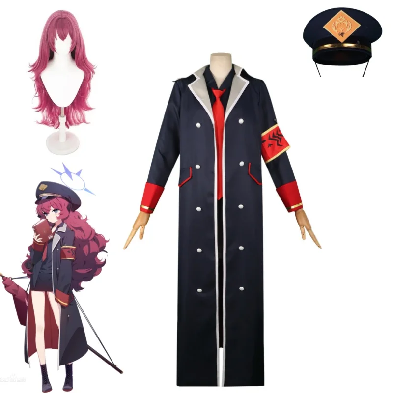 ﻿ Natsume Iroha Cosplay Costume Anime Game Hallween Suit Black Red Military Uniform