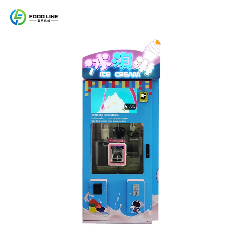 Customized size Commercial automatic cone ice cream vending machine with card payment