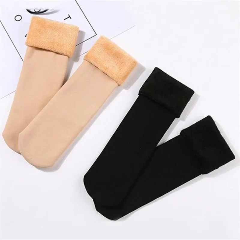 

Winter warm knitted floor confinement socks piled thickened medium and long tube adult snow socks