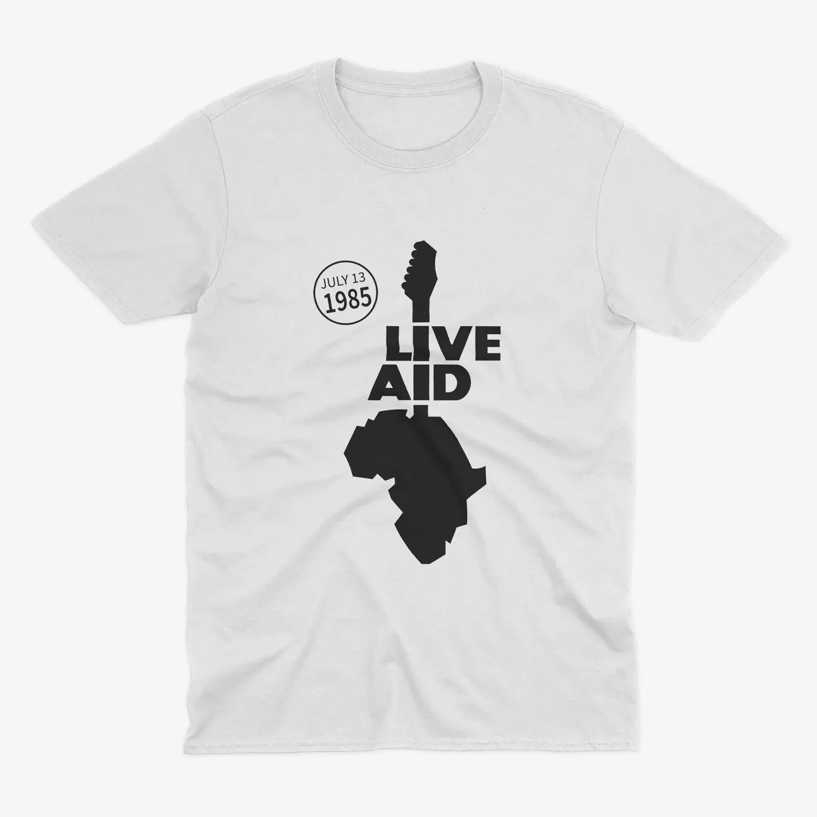 Live Aid 1985 Commemorative T Shirt Classic Music Concert Iconic Charity Event Apparel vintage Washed Top For Everyday Wear