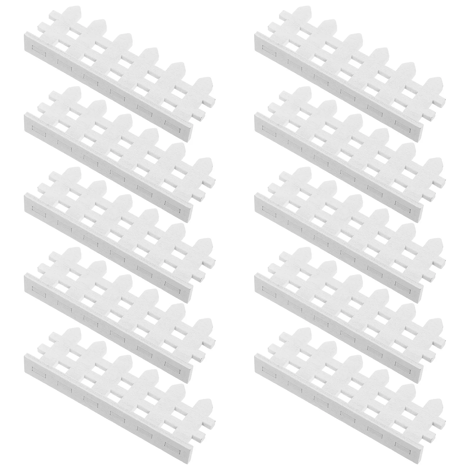 

10Pcs Miniature Wood Fence Smooth Surface Micro Landscape Decor Mini Garden Fence Farm Decoration DIY Accessories