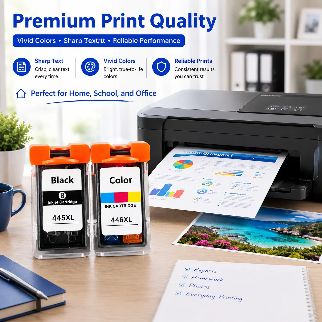 PG-445XL CL-446XL 445 446 Ink Cartridge Compatible For Canon Pixma MX494 MG2440 MG2540 MG2940 IP2840 MG2545 TS3140 MG3040 TR4540