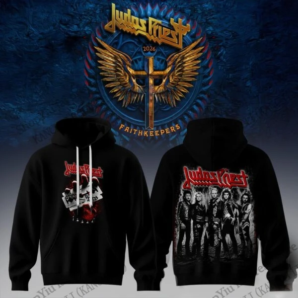 New Rock Hoodie Sweatshirt Judas Priest Faithkeepers 2026 Tour 3d Print Hoodie Men Women Fashion Band Tracksuit Mens Clothing