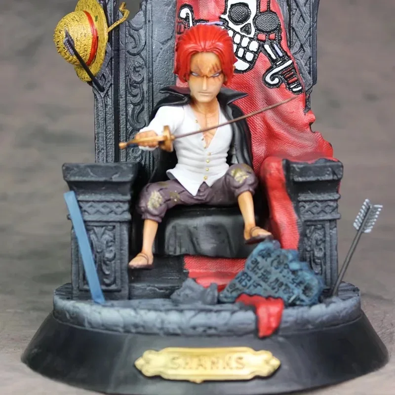 Anime One Piece Four Emperors Pirates Red Haired Shanks Battle Ver. GK PVC Action Figure Statue Collection Model Toys Doll Gifts