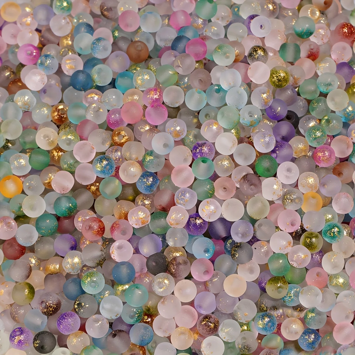 6mm 220pcs frosted gradient spotted round beads can be used to make bracelet necklaces for DIY jewelry materials