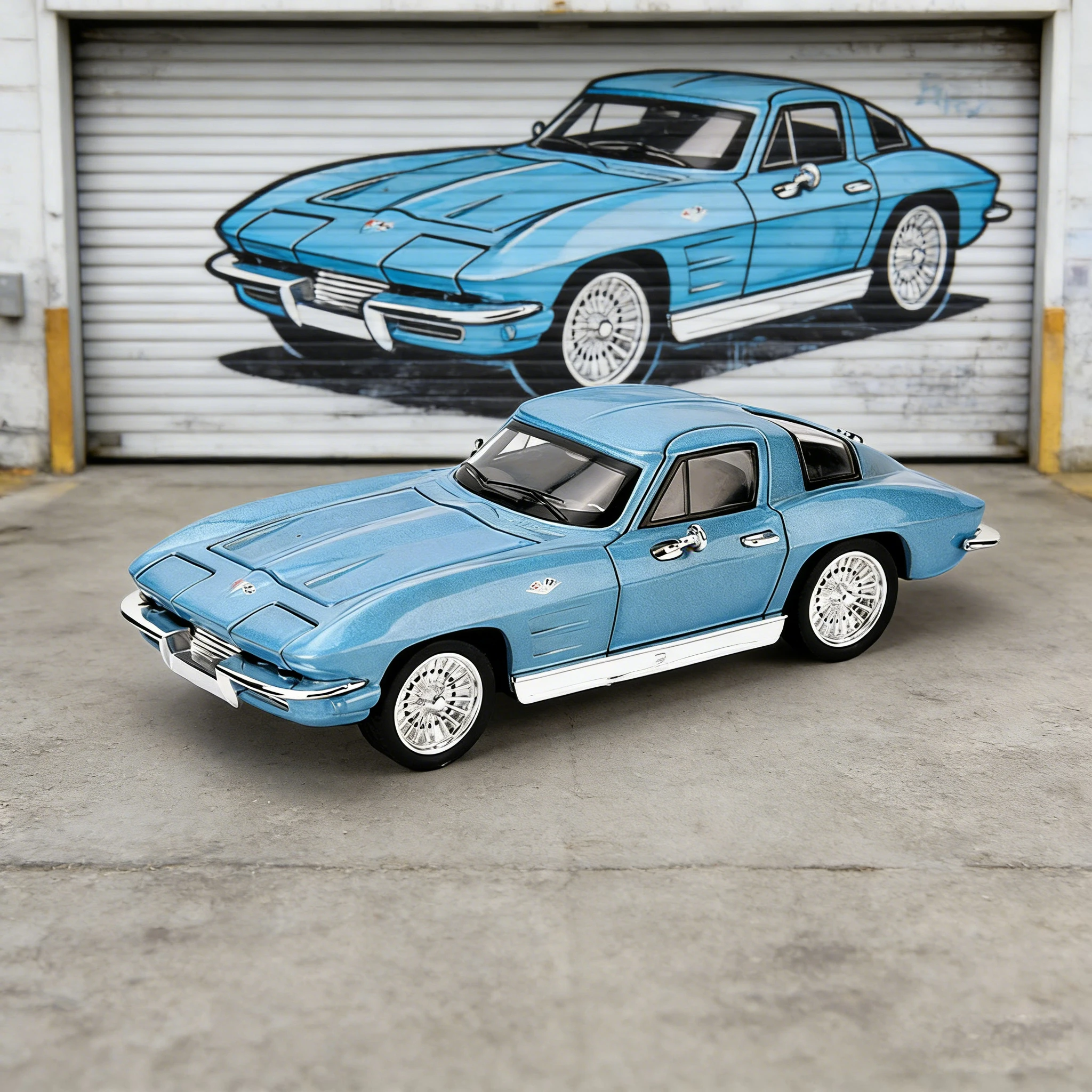 

1:32 Corvette C2 винтажный американский седан классический классический автомобиль модель из сплава коллекция орнамент праздничные подарки