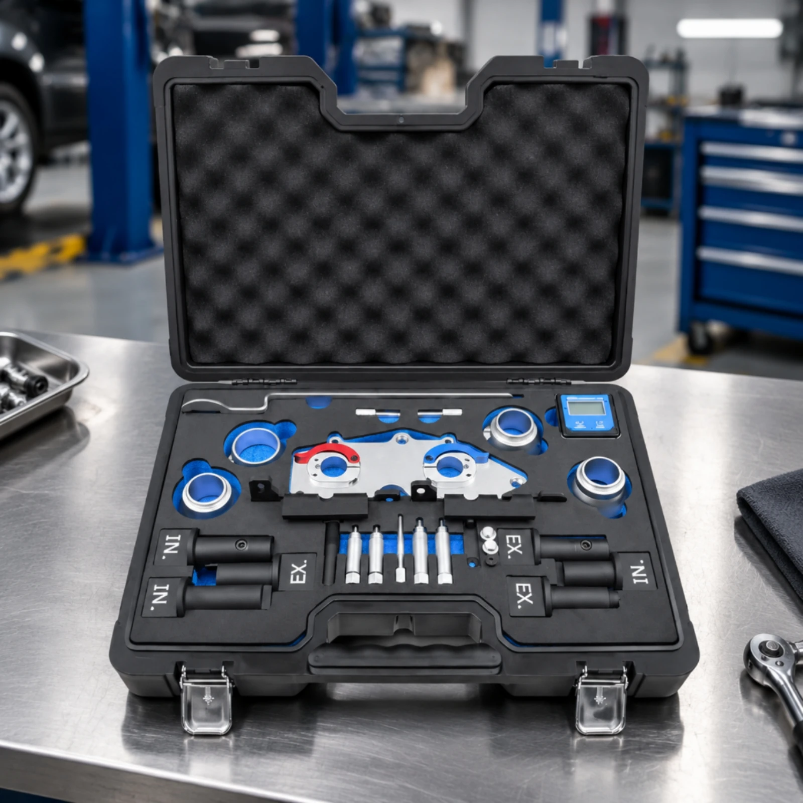 EVO Timing-Tool Kit Professional Engine Timing Tool Set with Digital Inclinometer Heavy-Duty Long-Lasting for Mechanics