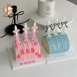 6pc/set Paper Candles for Birthday Cake Cakes Toppers Cupcake Decoration Dessert Candles for Birthday Cake Cakes Toppers Gifts