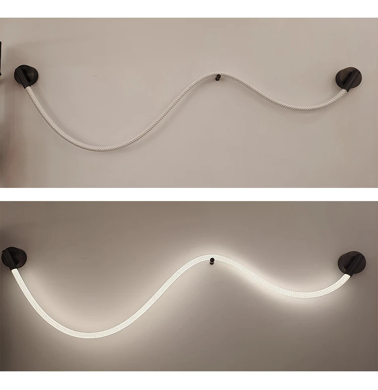 Luke Wand lampe einfache Atmosphäre Licht nordische Nachttisch lampe Wohnzimmer Faser gewebte Licht emittierende Röhre Lampe Bett Zimmer Nacht lampe – Detail 20