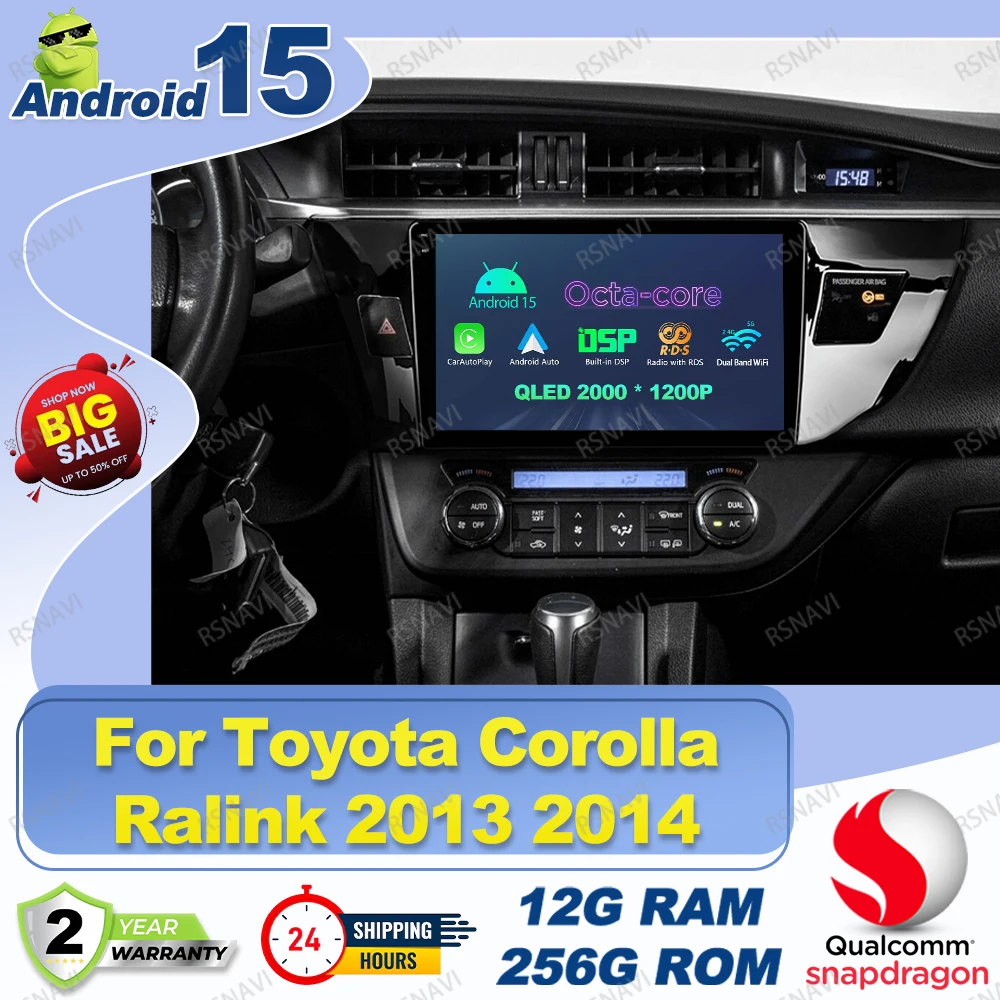 Android 15 Car Radio For Toyota Corolla Ralink 2013 2014 2015 2016 Golf 6 Keyring W213 Mp3 Player Auto Steering Wheel Cover E90