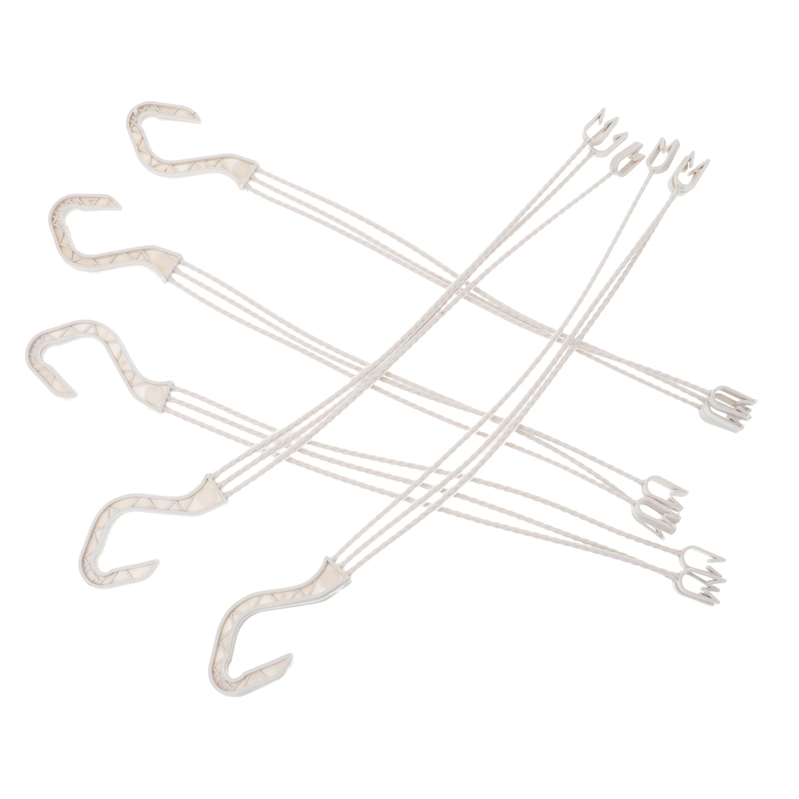 5pcs White Hanging Basket Flower Pot Hooks for Home Office Balcony Terrace Plant Holders Plastic Planter Hangers Garden