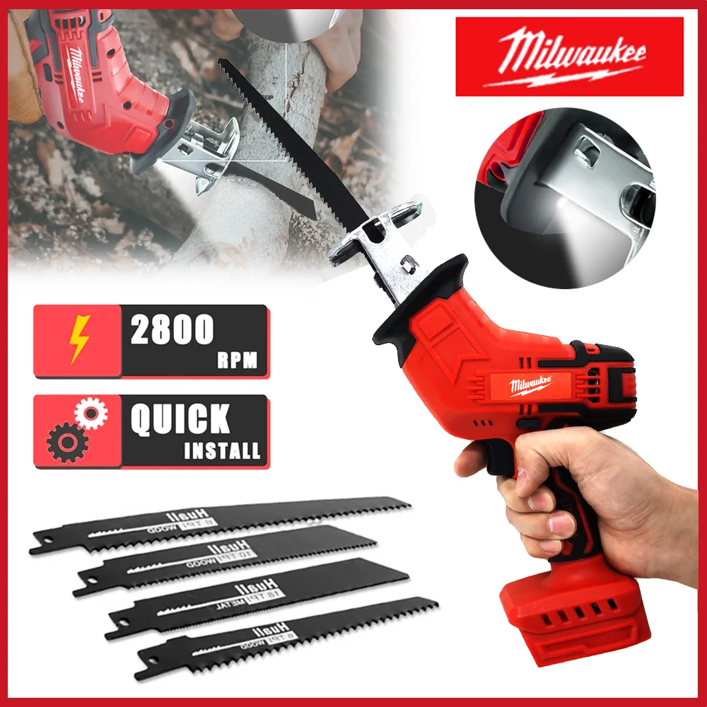 Milwaukee Cordless Electric Reciprocating Saw Wood Metal Cutting Saw Saber Portable Saw Power Tool For Milwaukee Battery New