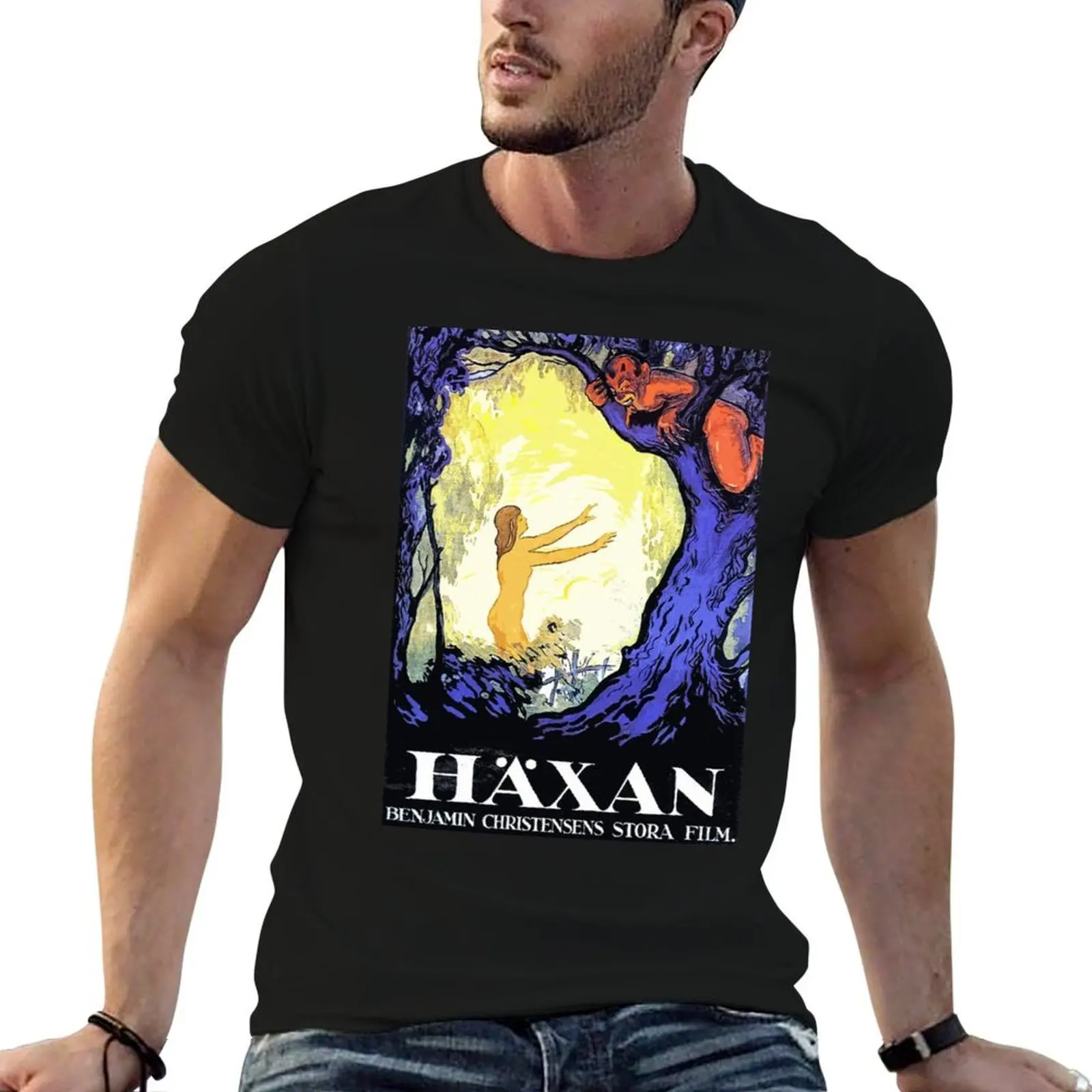 

Haxan vintage poster art T-Shirt cotton t shirt pack funny t shirts man T-Shirt