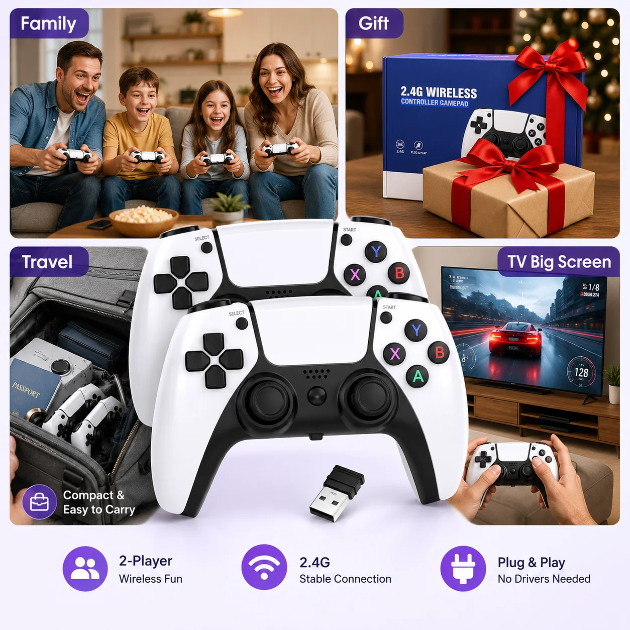 M15 Ultra HDMI Retro Game Stick with Linear Pressure Triggers Plug and Play Built-in 20000+Classic Games No Need Download System