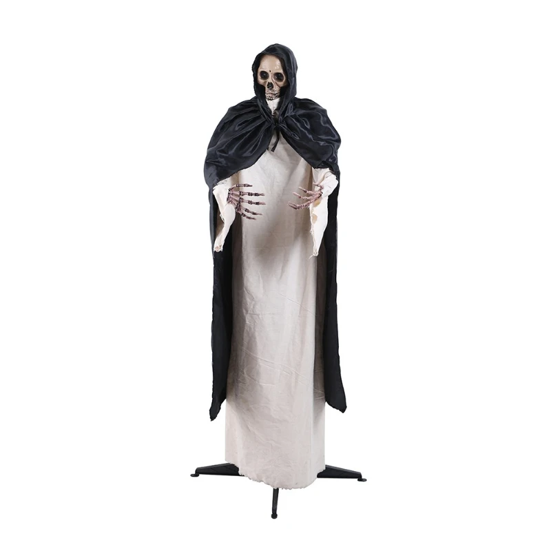 

Halloween skull robe ornament, vibrating room simulation ghost props, haunted house decoration scary NPC props