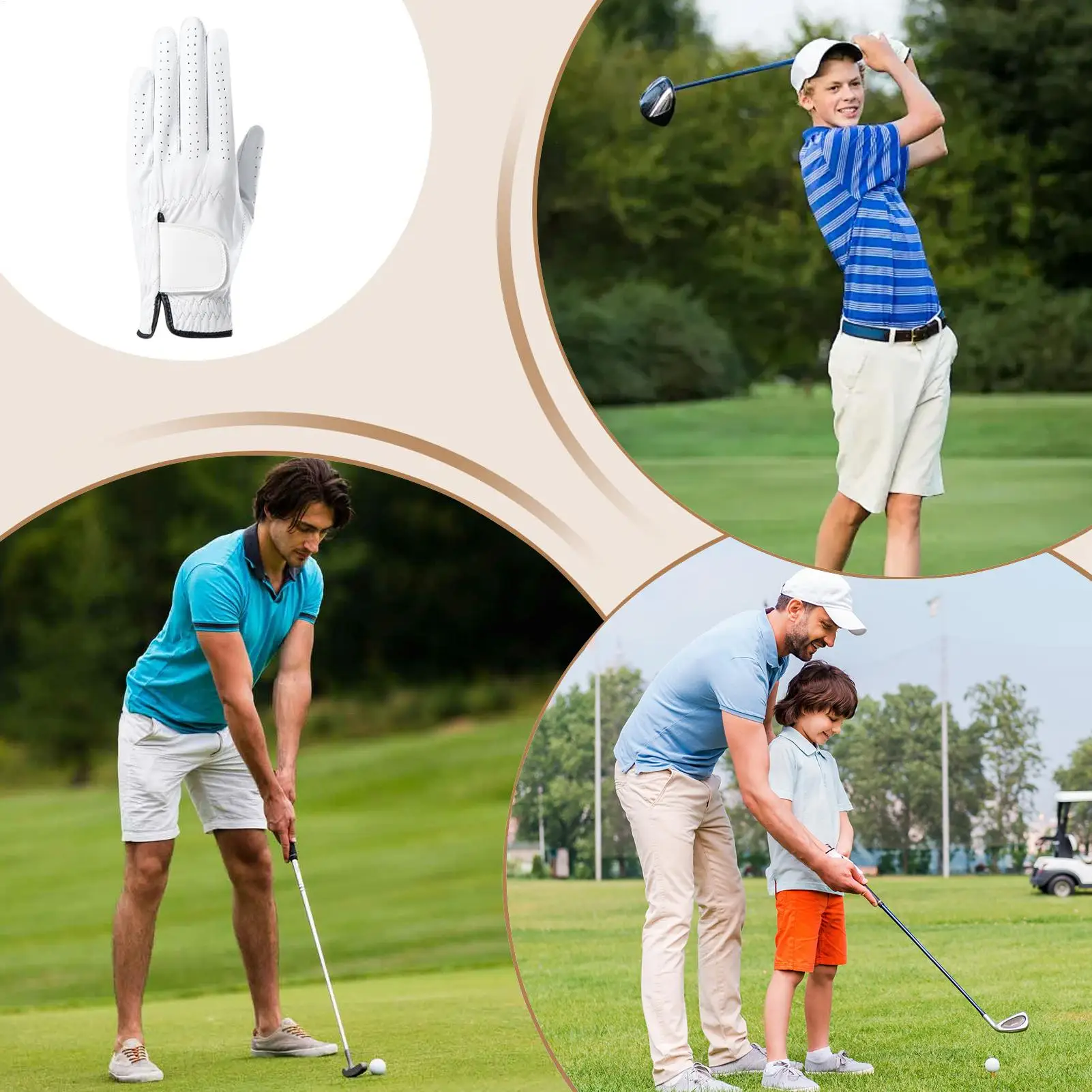 

Mens Golf Glove Breathable Golf Glove Men Left Hand Padded Ergonomic Protective Grip For Women Driving Riding Cycling Fishing