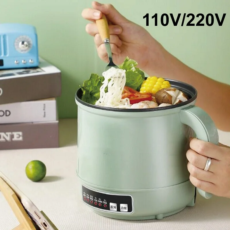 

110V/220V Multifunctional Electric Pot Mini Dormitory Electric Hot Pot Non-stick Frying Pan Household Electric Cook Pot 1.7L