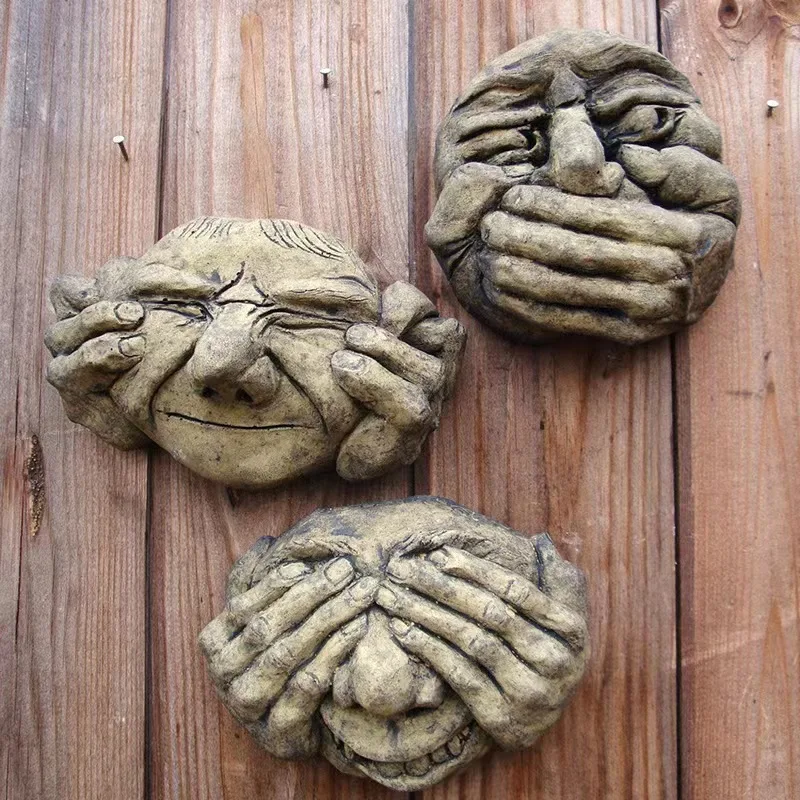 New Style Garden Stone Statues with Funny Facial Expressions Resin Crafts Garden Decorations Festive Atmosphere Ornaments