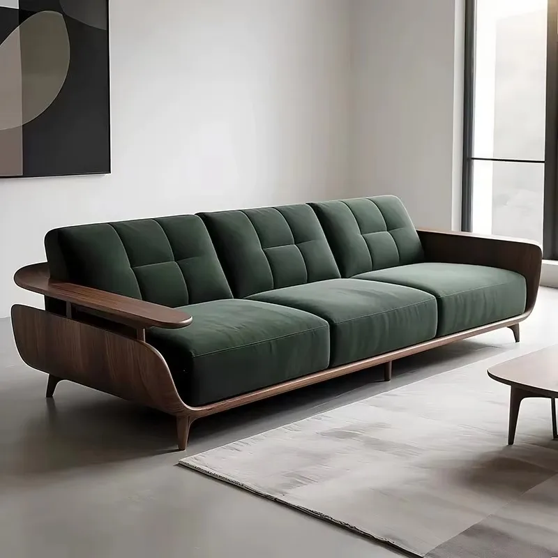 Simple style black walnut single sofa living room tenon and mortise joint simple