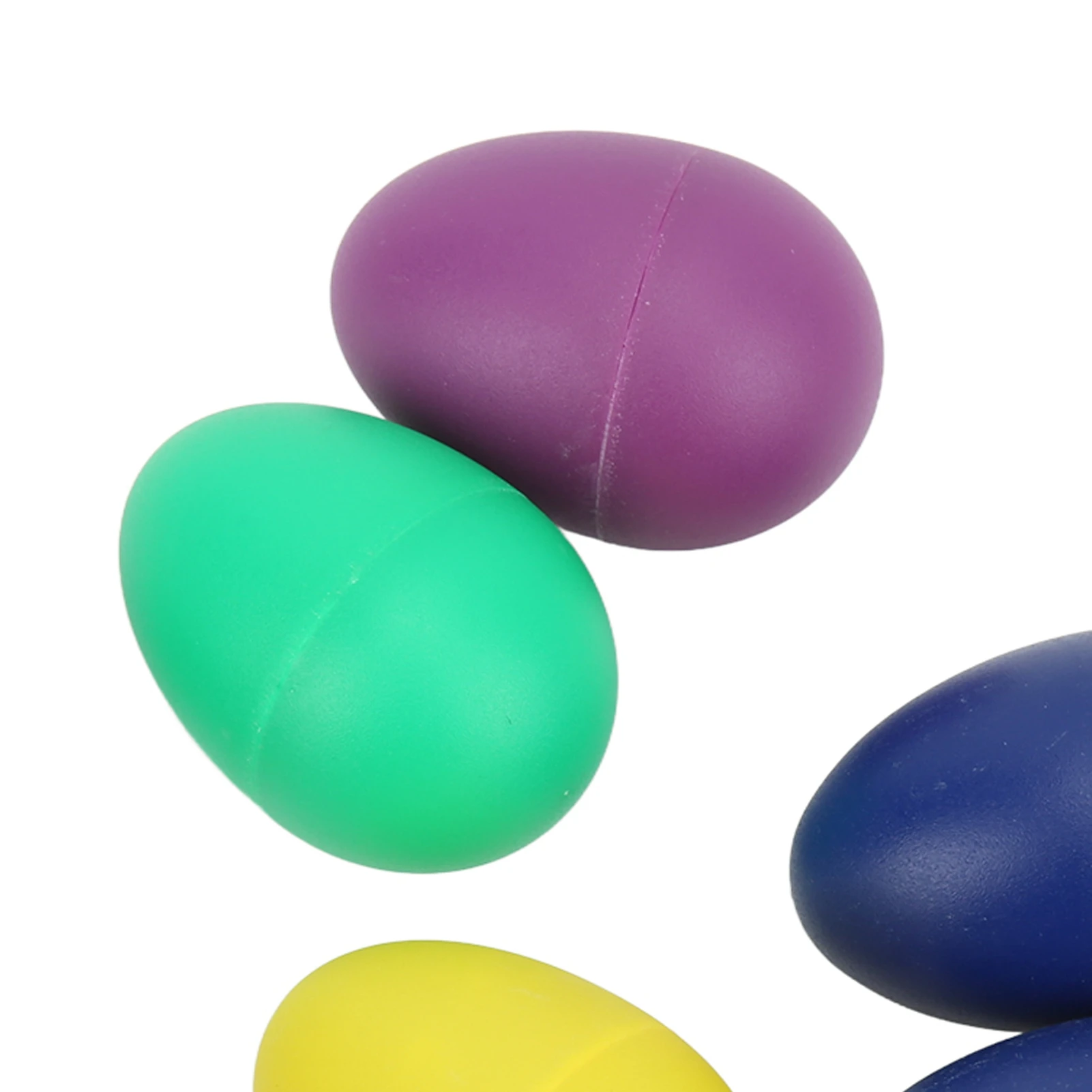 ZK30 10 peças mini ovos musicais coloridos mão agitadores de ovos de plástico brinquedo de instrumento musical de percussão