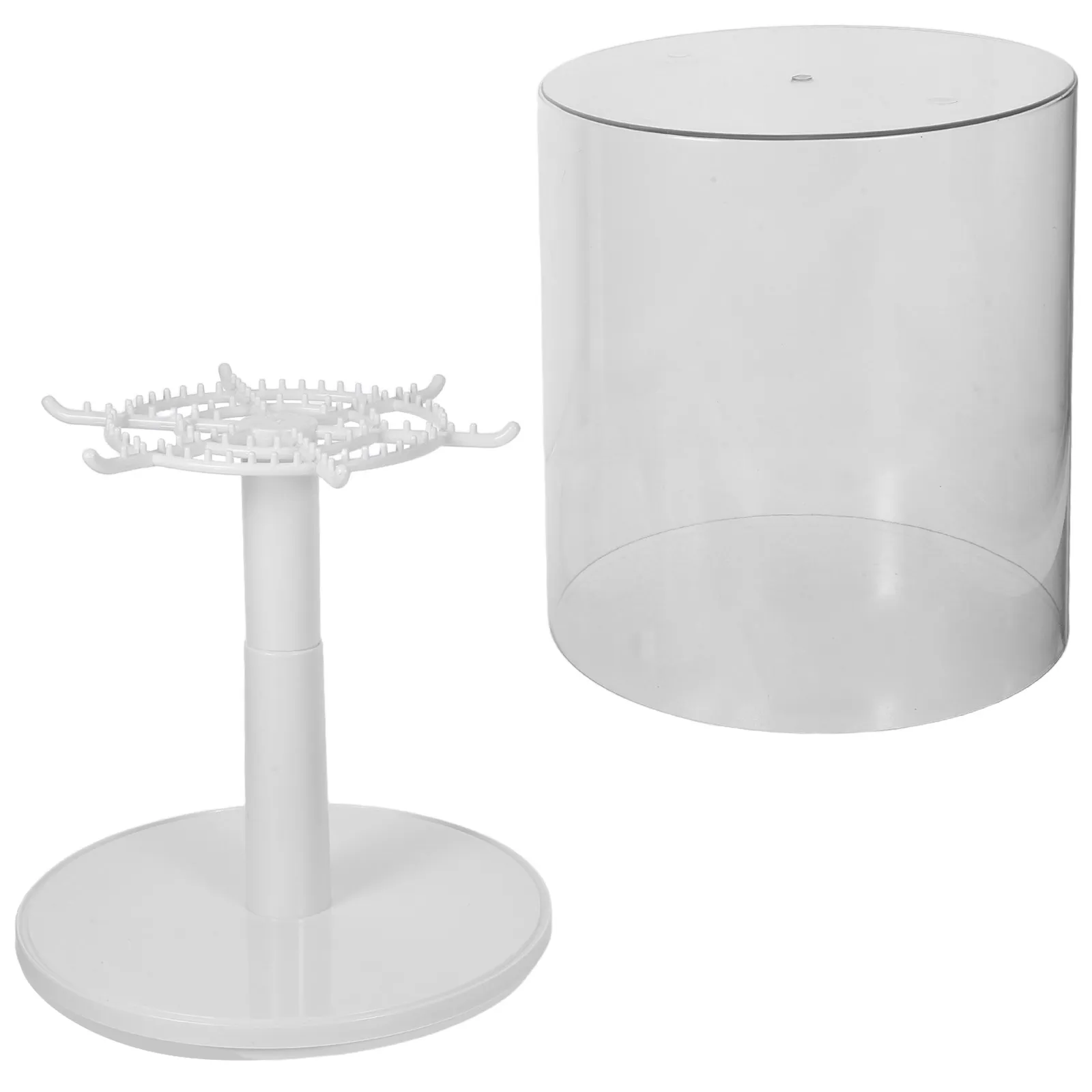 Rotating Clear Display Case Desktop Organizer Rotatable Base Storage Showcase for Miniature Collectibles Action Figure Display